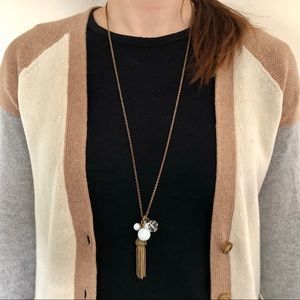 J. Crew Tassel Necklace with Bronze Chain